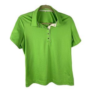 Nike Golf Womens Dri Fit Polo Size Medium Green Short Sleeve